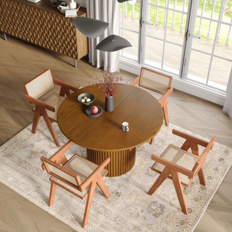 MESA DE COMEDOR VENTAGLIO MARRÓN - CIRCULAR