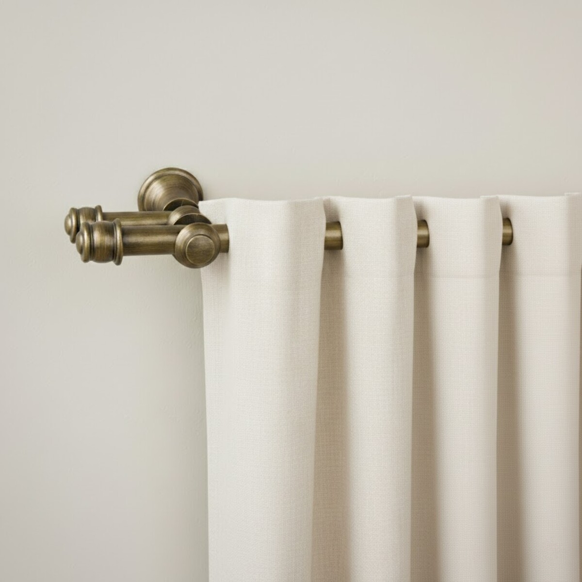 Barrote cortina doble de metal 2 m + 2 Soportes - ORO VIEJO 