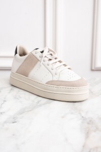 Zapatilla Combinada Cuero Nácar