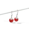 Caravanas Esfera-Plata 925-Piedra Coral rojo-CA3391 Conpiedra