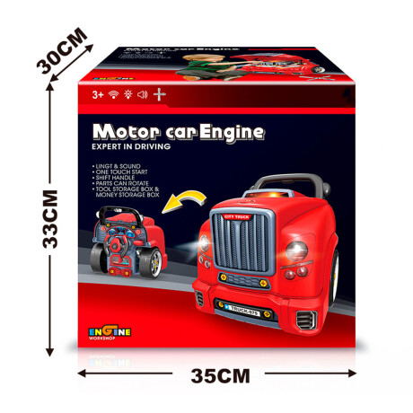 Set Herramientas Camión Taller Reparación Auto Juguete Rojo