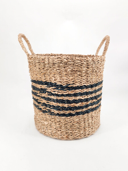 CANASTO RAYAS CON ASAS MARRON