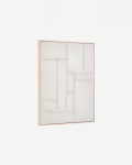 Cuadro Klis de lino con formas geométricas blanco 80 x 100 cm