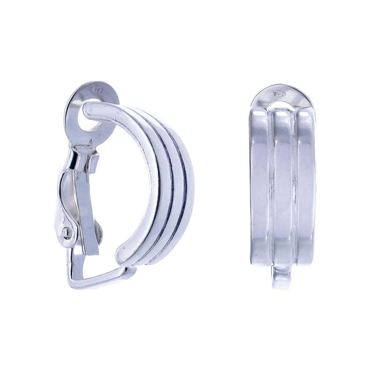 Par de aros de plata 925 con palmeta. 