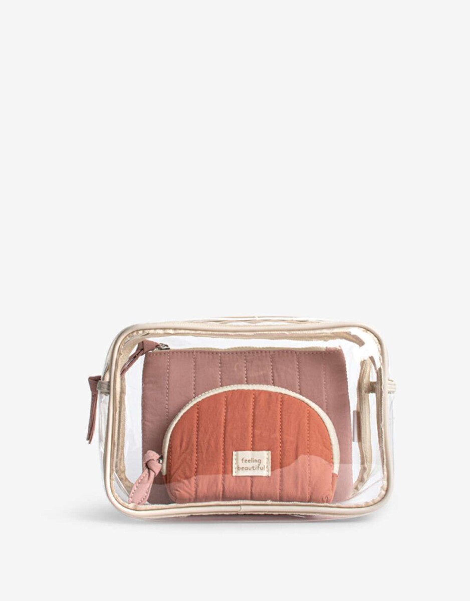 Set De Portacosméticos Combinado - Combinacion Tricolor 