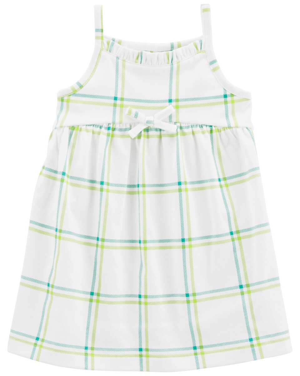 Vestido solera de algodón diseño a cuadros 
