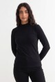 Remera m/l media polera NEGRO
