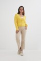 Sweater con cierre frontal AMARILLO