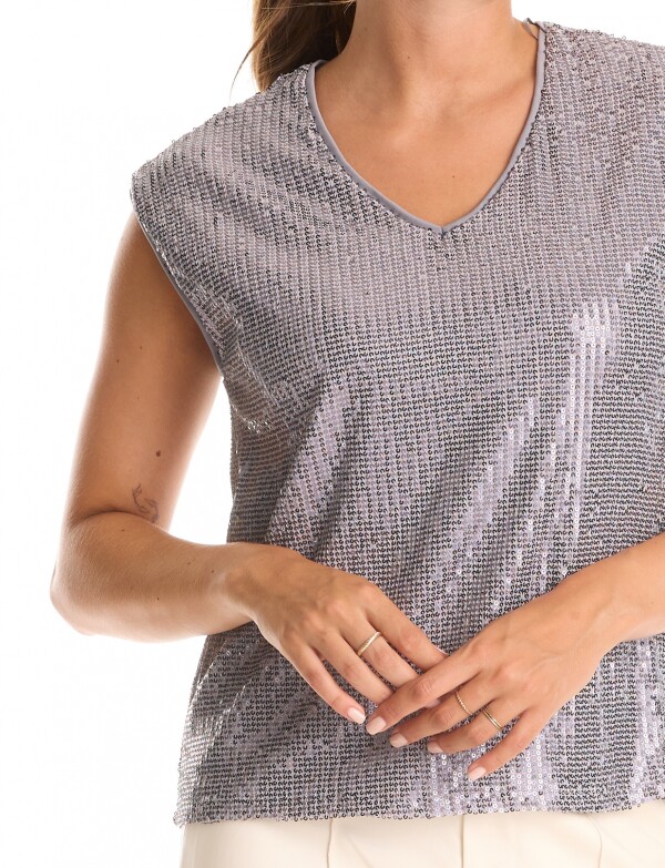 Blusa Lentejuelas GRIS
