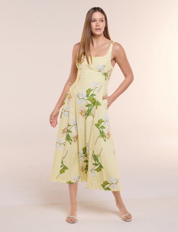 Vestido Algodón Flores AMARILLO/MULTI