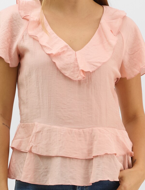 Blusa Satén Péplum ROSA