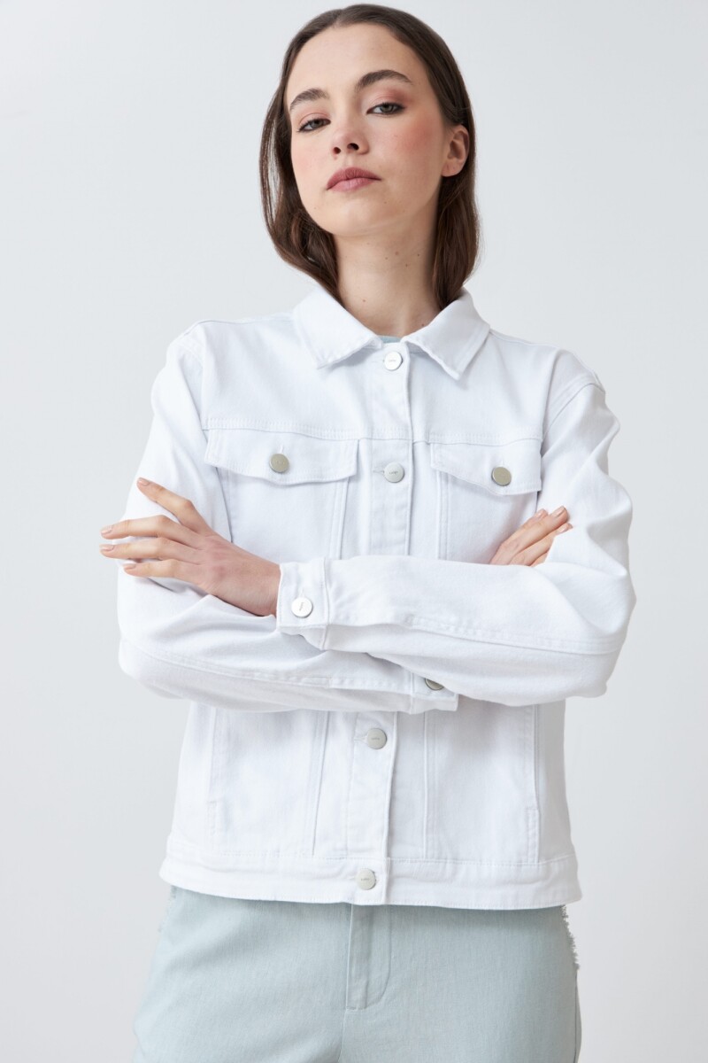 Campera clásica de jean blanco