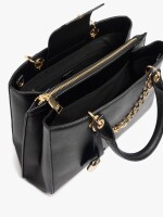 Bolso Tote Con Textura Y Penduro negro