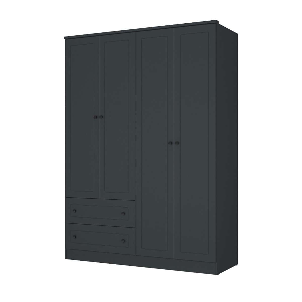 Ropero Americana PLUS 4 puertas 2 cajones 100%MDF - Gris Grafito 