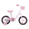 Bicicleta Infantil Baccio Mystic Rodado 12 Con Ruedas Estabilizadoras Y Canasto Rosa
