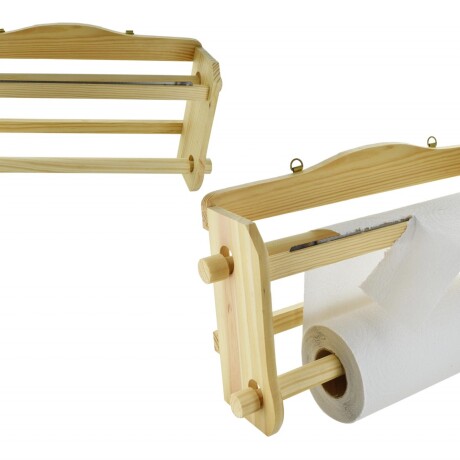 PORTA ROLLO MADERA 32 CM EN CAJA MK0649 — El Clon