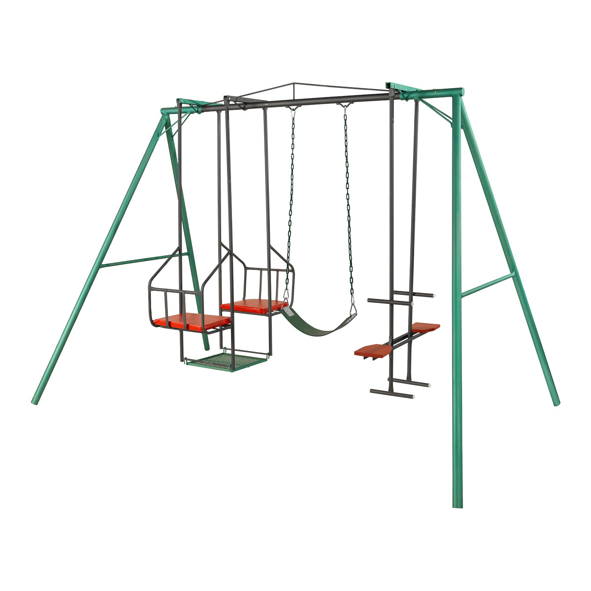 Hamaca de Plaza con caballito, silla doble y hamaca de cincha altura 2,15 mts 