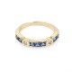 Anillo en oro 18k con zafiros azules carré y 2 brillantes Anillo en oro 18k con zafiros azules carré y 2 brillantes