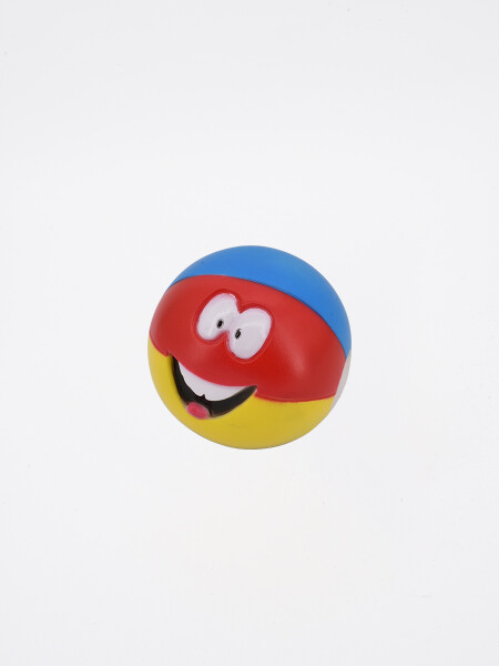 PELOTA DE GOMA CARITA 8 CM MULTICOLOR.