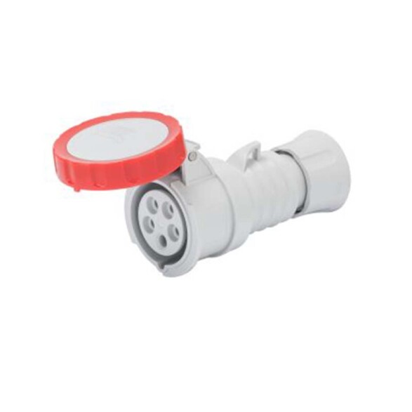 Ficha prolongación industrial 3P+T+N 32A 6HS 380V roja IP67 GG2042