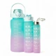 Pack De 3 Botellas De Agua Motivacional Gym Turquesa