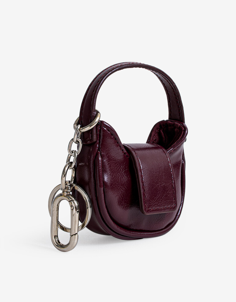 Monederos Llavero Y Mini Bag Con Solapa - Rojo Burdeaux