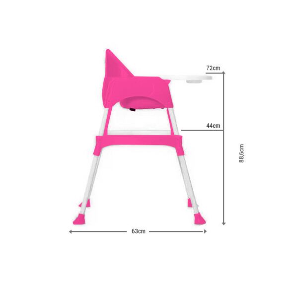 Silla De Comer Para Bebé Multifunción 3 en 1 Sillita y Mesa Color Rosa Silla De Comer Para Bebé Multifunción 3 en 1 Sillita y Mesa Color Rosa