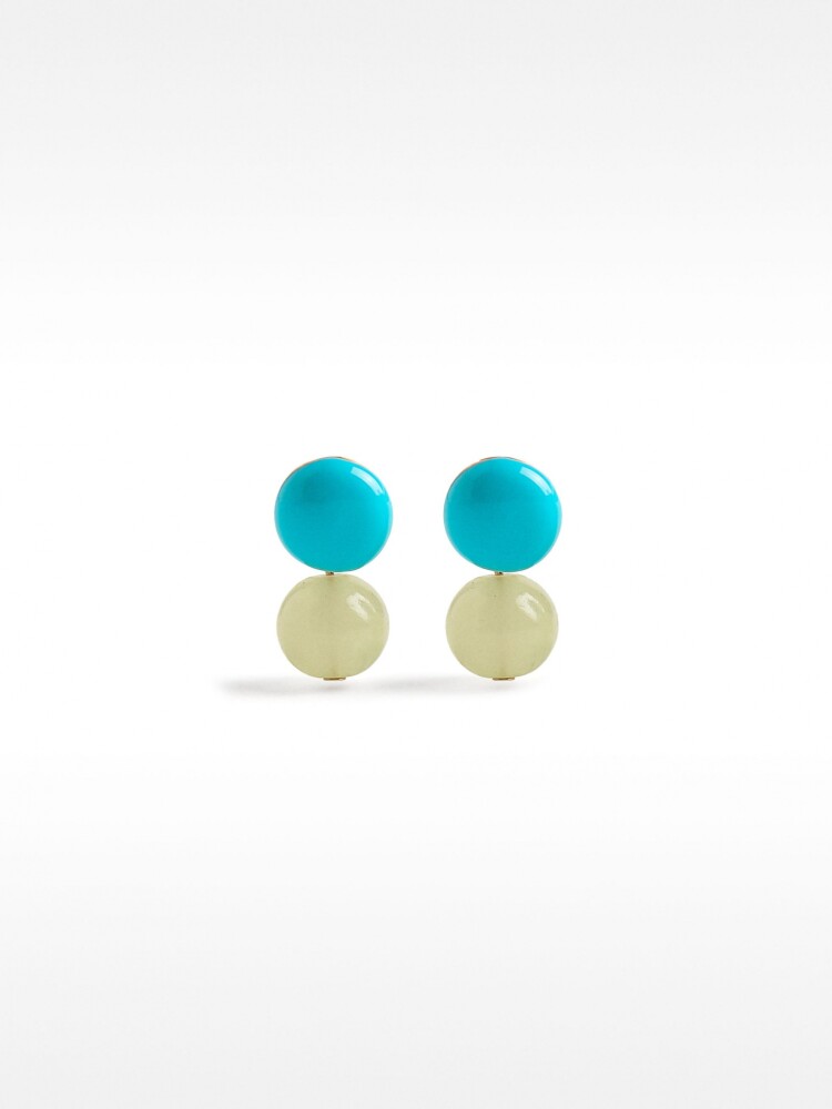 Pendientes Cortos Con Brillantes multicolor
