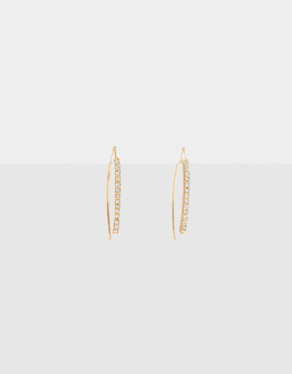 Aros Colgantes Largos Con Strass 