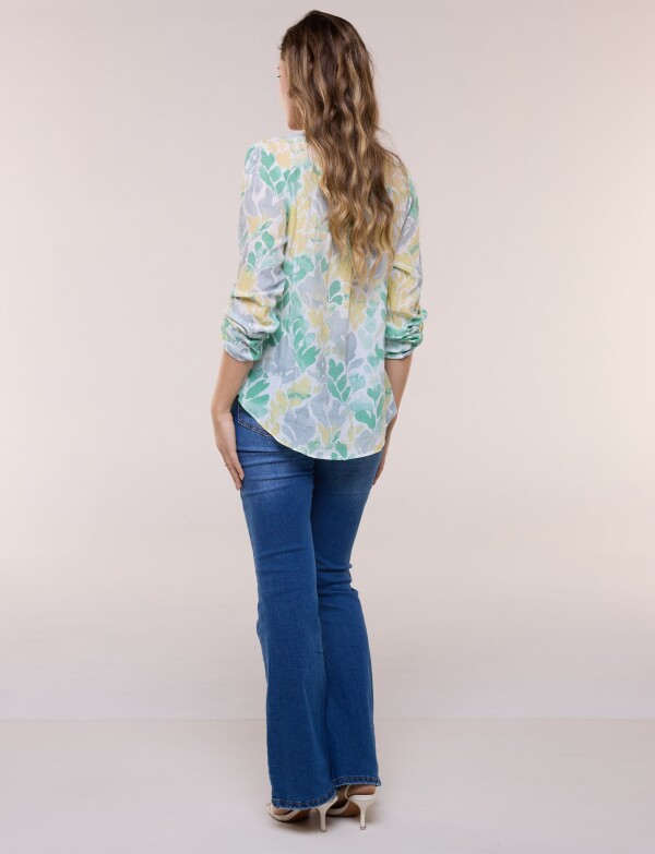 Blusa Plisada VERDE/MULTI