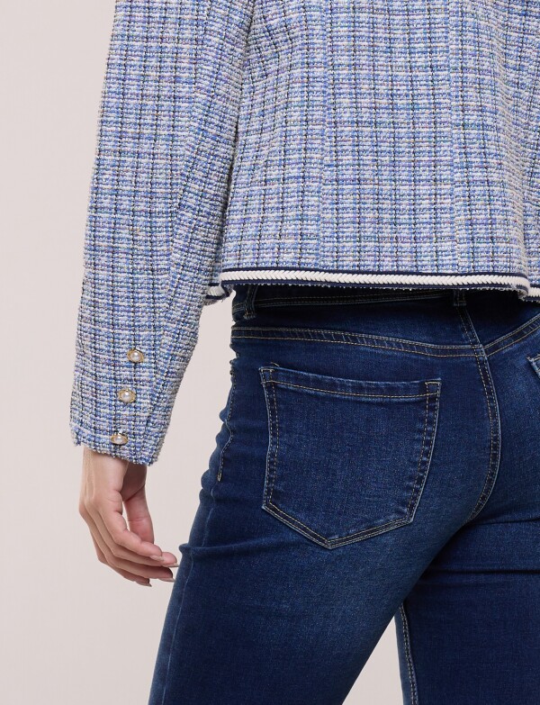 Chaqueta Tweed Con Pasamanería AZUL/MULTI