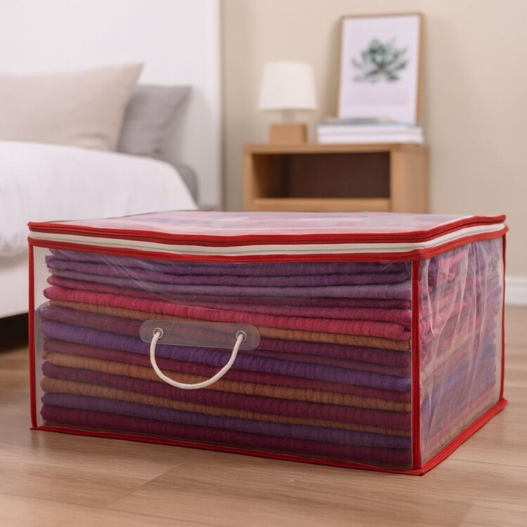 BOLSA GUARDA ROPA TRANSPARENTE 70X55X28CM BOLSA GUARDA ROPA TRANSPARENTE 70X55X28CM