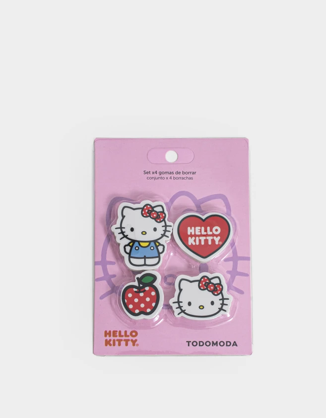 Útiles Varios Licencias Set De Gomas De Borrar "hello Kitty" - Combinacion Multicolor