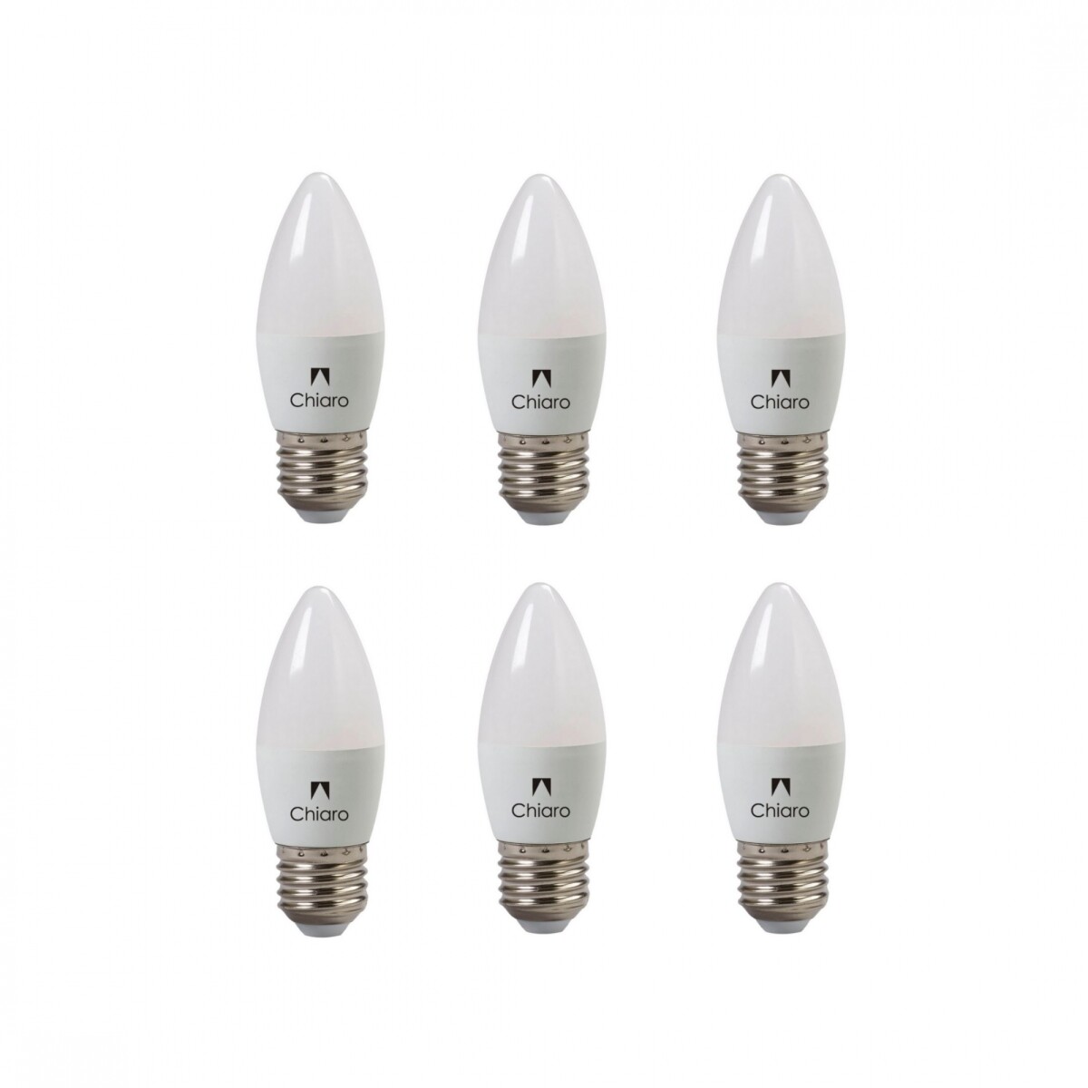 Pack x6 pcs Lampara LED Vela, E27 6W - Luz Fría 