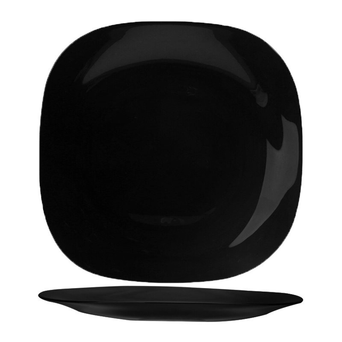 Plato de Postre Semicuadrado Opalina Classic 22 x 2,5 cm Negro 