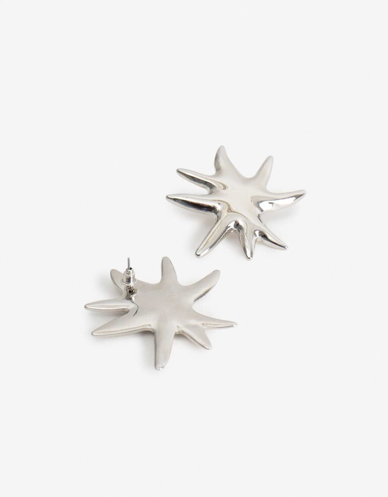 Aros Pasantes Metal Aros Maxi Pasantes Sol - Plateado Rodio