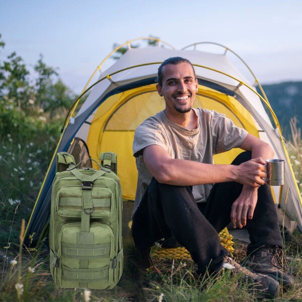 Mochila Táctica Militar Molle 30 Litros Caza Camping Viaje Color Verde Diseño De La Tela Lisa Mochila Táctica Militar Molle 30 Litros Caza Camping Viaje Color Verde Diseño De La Tela Lisa