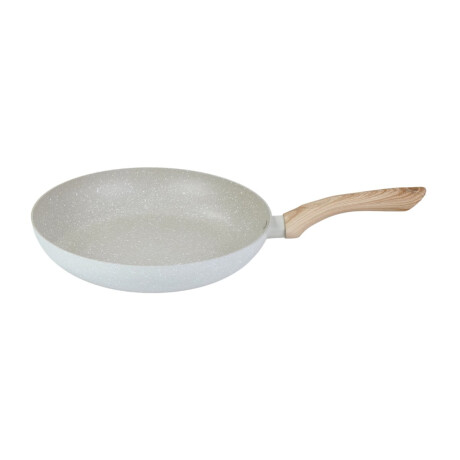 Sarten de aluminio beige con mango de madera Sarten de aluminio beige con mango de madera