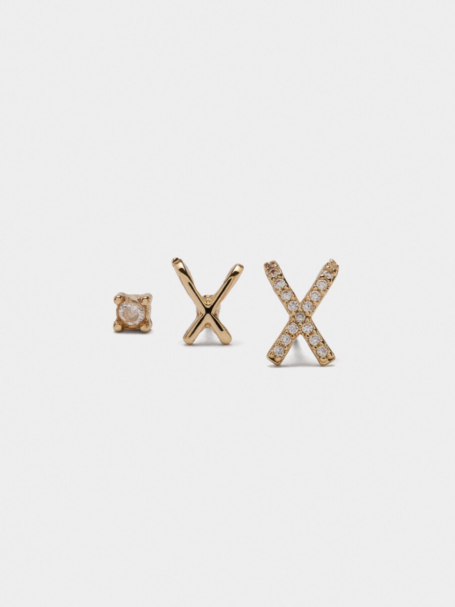 Set De Pendientes Con Circonitas dorado