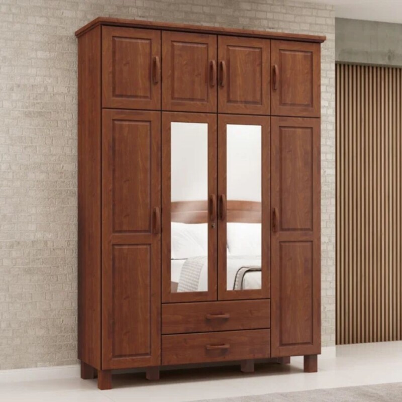 Ropero 8 Ptas 2 Caj c/Espejo Finestra Bronce Madera Maciza Ropero 8 Ptas 2 Caj c/Espejo Finestra Bronce Madera Maciza