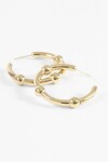 Aros acero con bolitas dorado