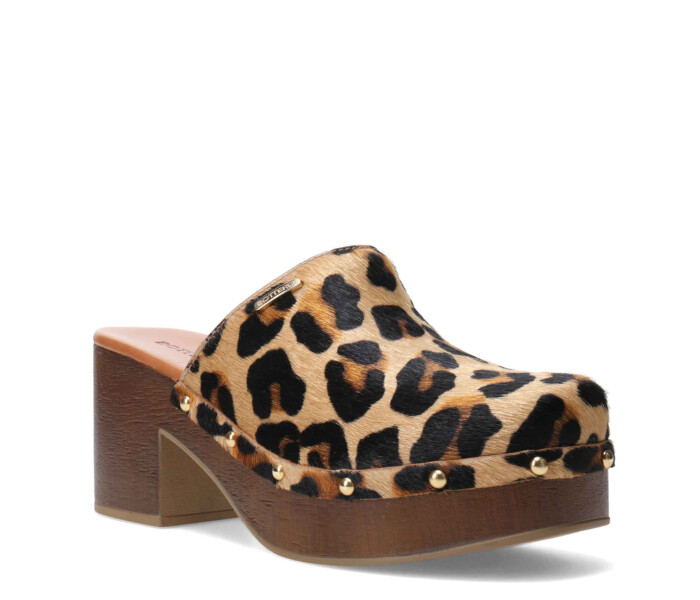 Zapato tipo zueco Leopardo