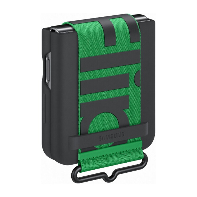 Silicone Cover con correa para Galaxy Z Flip4 Black