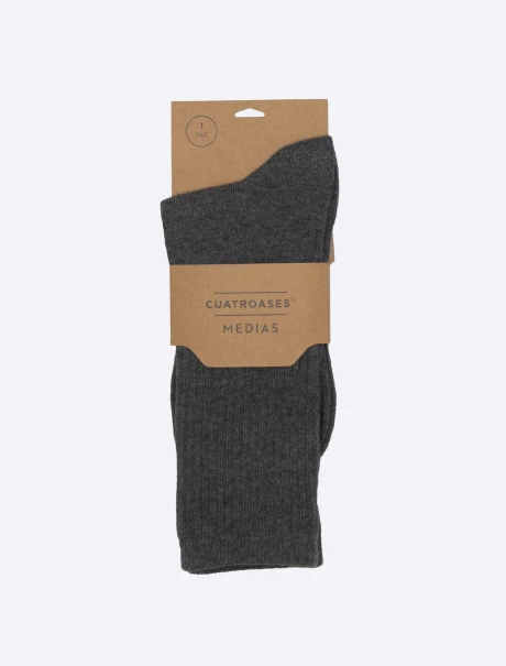 Media lisa deportiva gris