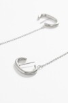 Aros acero con cadena plateado