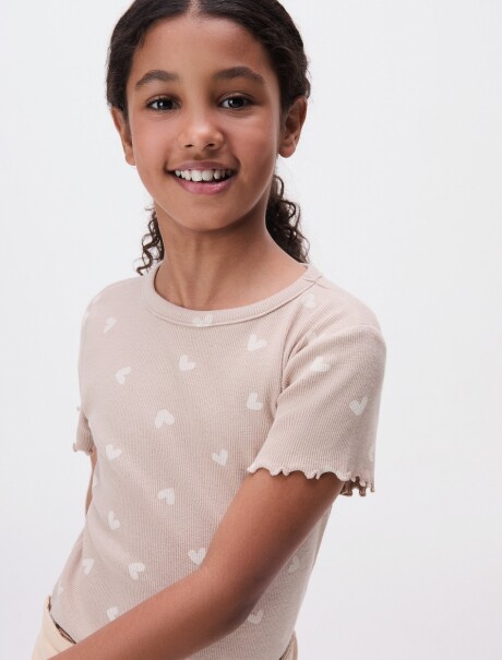 BLUSA INFANTIL ESTAMPADA MARRÓN