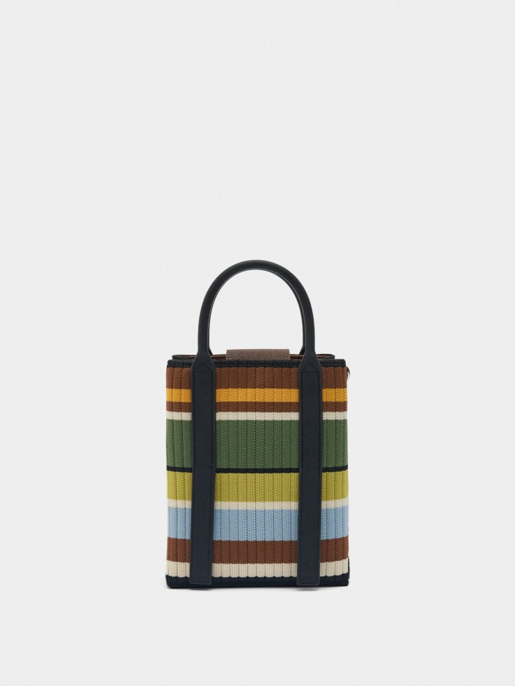 Bolsa Para Móvil De Punto Con Rayas multicolor
