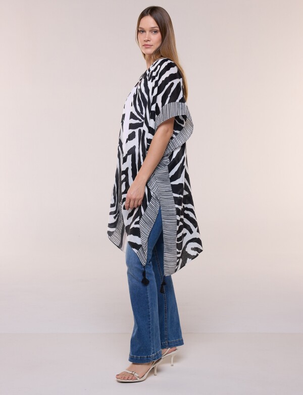 Kimono Animal Print NEGRO/BLANCO