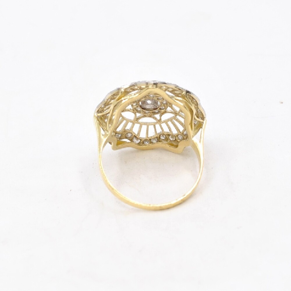 Anillo Antiguo En Oro 18K Y Brillantes Anillo Antiguo En Oro 18K Y Brillantes