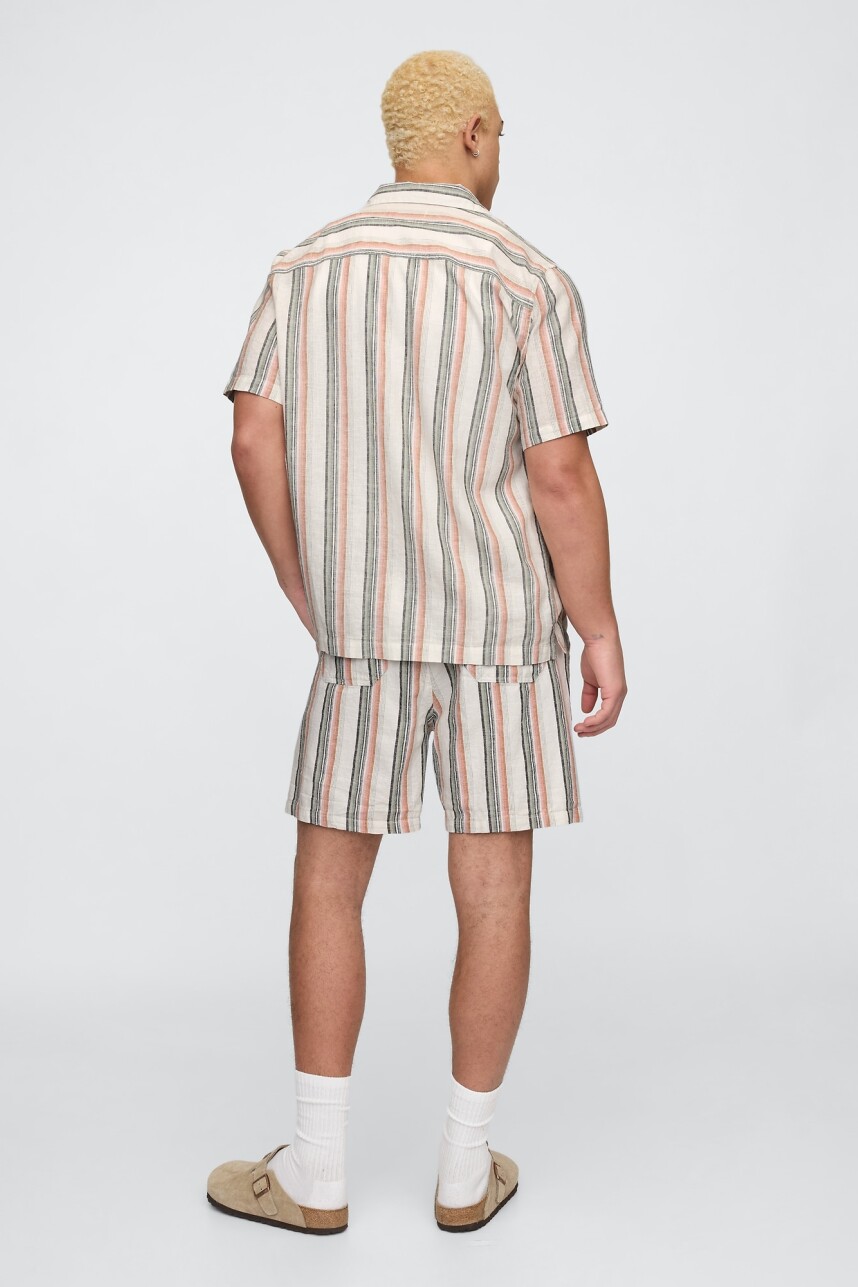 Short De Lino Easy 7Inch Hombre Multi Stripe